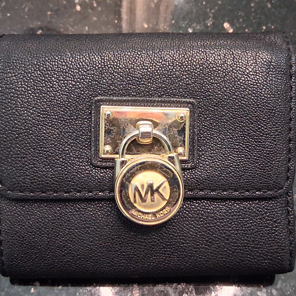 Michael Kors Black Wallet with Gold Logo